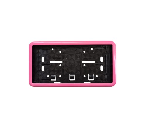 Çerçeveli Dikdörtgen Plakalık Plaka Altlığı Pembe  32x17 cm