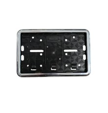 Çerçeveli Motorsiklet Plakalık Plaka Altlığı Krom Nikelajlı 26x17cm 1 Adet