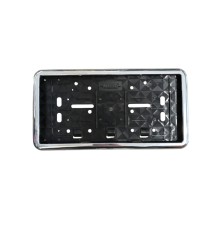 Çerçeveli Dikdörtgen Plakalık Plaka Altlığı Krom Nikelajlı 32X17cm 1 Adet