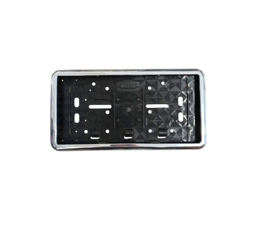 Çerçeveli Dikdörtgen Plakalık Plaka Altlığı Krom Nikelajlı 32X17cm 1 Adet
