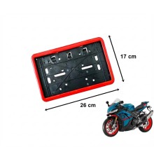 Çerçeveli Dikdörtgen Plakalık Plaka Altlığı Kırmızı 26X17cm 1 Adet