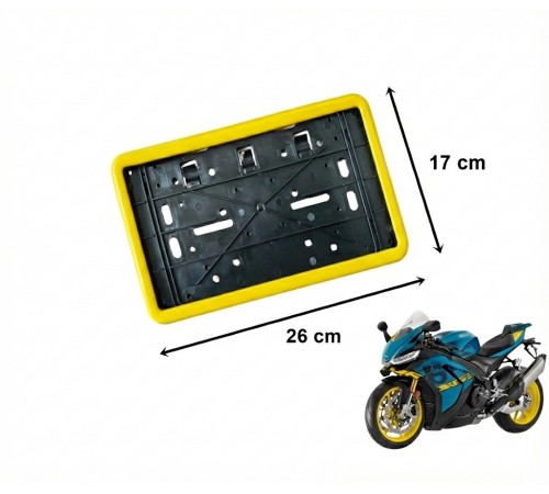 Çerçeveli Dikdörtgen Plakalık Plaka Altlığı Sarı 26X17cm 1 Adet