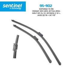 Sentinel Audi Q2 Jetta 4 Golf 6 Passat CC Octavia 3 Orijinal Silecek 600-480mm