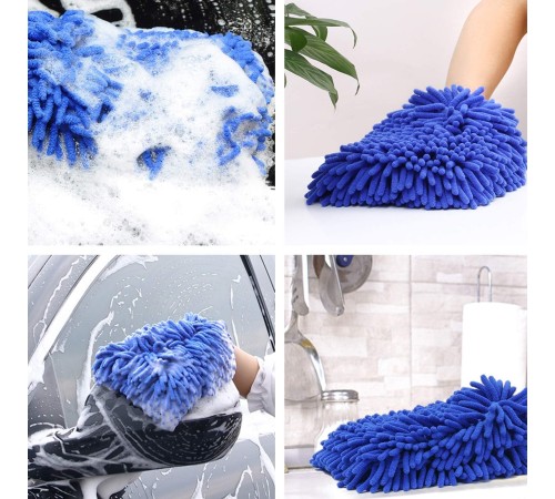 Araba Oto Yıkama Temizlik Eldiveni Süngeri Peluş Büyük Boy 22x19cm