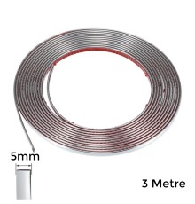 Yapışkanlı Nikelaj Şerit Bant Çıta 5mm 3 Metre Krom
