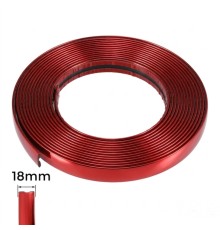 Yapışkanlı Nikelaj Şerit Bant Dekoratif Çıta 18mm 5 Metre Parlak Kırmızı