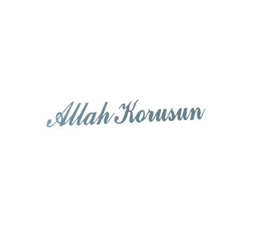 Allah Korusun Yazılı Oto Sticker Gri 14x3cm