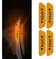 Araba Kapı Açık Uyarı Reflektörü Etiket Sticker 4'lü 9.5x2.5cm Sarı
