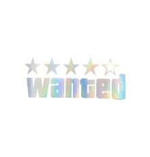 Wanted Yazılı Hologram Efektli Cam Stickeri 20x9cm