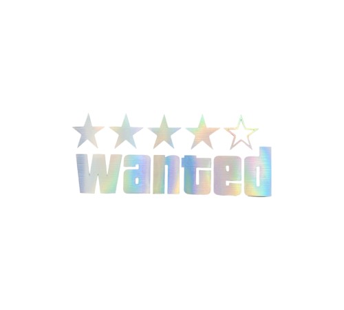 Wanted Yazılı Hologram Efektli Cam Stickeri 20x9cm