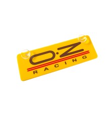 O.Z Racing Sarı Dekor Plaka Vantuzlu Cam Süsü 22x7.5cm