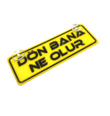 Dön Bana Ne Olur Yazılı Sarı Dekor Plaka Vantuzlu Cam Süsü 22x7.5cm