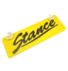 Stance Yazılı Sarı Dekor Plaka Vantuzlu Cam Süsü 22x7.5cm