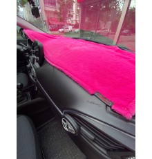 Yumuşak Tüylü Oto Torpido Bagaj Üstü Örtü Peluş Halı Fuşya Pembe 130x40cm
