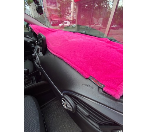 Yumuşak Tüylü Oto Torpido Bagaj Üstü Örtü Peluş Halı Fuşya Pembe 130x40cm