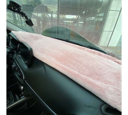 Yumuşak Tüylü Oto Torpido Bagaj Üstü Örtü Peluş Halı Pudra Pembe 130x40cm