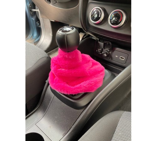 Yumuşak Peluş Vites Körüğü Vites Süsü Fuşya Pembe