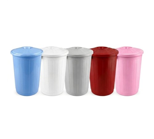 Çöp Kovası 70 Lt Çöp Kovası Kapaklı Büyük Boy Çöp Bidonu Dayanıklı Çöp Kovası - Gri