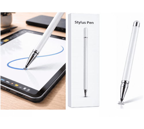 Vivo Y53S Uyumlu Dokunmatik Stylus Kalem Disk Uçlu Hassas Beyaz Tablet Telefon Çizim Kalemi