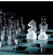 Glass Chess Cam Satranç Takımı (35 cm x 35 cm)