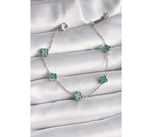 316L Çelik Gümüş Renk Yeşil Baby Boy Yonca Model Kadın Bileklik - TJ-BB6477 316L Çelik Gümüş Renk Yeşil Baby Boy Yonca Model Kadın Bileklik - TJ-BB6477