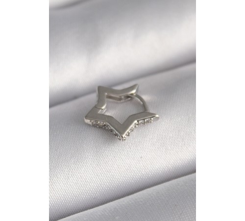 316L Çelik Gümüş Renk Zirkon Taş Detay Yıldız Model Tragus Piercing - TJ-PR1313 316L Çelik Gümüş Renk Zirkon Taş Detay Yıldız Model Tragus Piercing - TJ-PR1313
