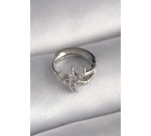 316L Çelik Gümüş Renk Zirkon Taşlı Deniz Yıldızı Model Tragus Piercing - TJ-PR1319 316L Çelik Gümüş Renk Zirkon Taşlı Deniz Yıldızı Model Tragus Piercing - TJ-PR1319