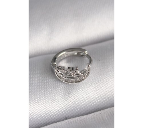 316L Çelik Gümüş Renk Zirkon Taşlı Ay Yıldız Model Tragus Piercing - TJ-PR1323 316L Çelik Gümüş Renk Zirkon Taşlı Ay Yıldız Model Tragus Piercing - TJ-PR1323