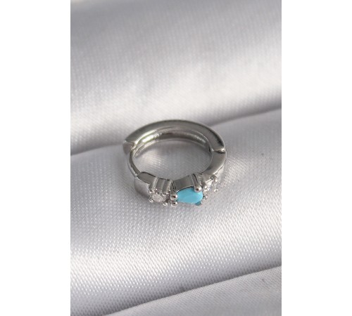 316L Çelik Gümüş Renk Zirkon Taşlı Mavi Boncuk Detay Tragus Piercing - TJ-PR1325 316L Çelik Gümüş Renk Zirkon Taşlı Mavi Boncuk Detay Tragus Piercing - TJ-PR1325