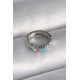 316L Çelik Gümüş Renk Zirkon Taşlı Mavi Boncuk Detay Tragus Piercing - TJ-PR1325