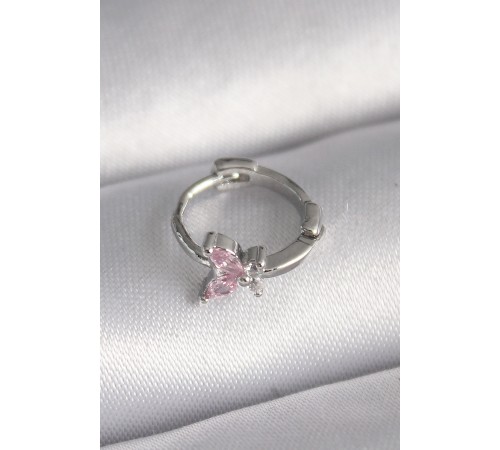 316L Çelik Gümüş Renk Pembe Zirkon Taşlı Kelebek Model Tragus Piercing - TJ-PR1331 316L Çelik Gümüş Renk Pembe Zirkon Taşlı Kelebek Model Tragus Piercing - TJ-PR1331