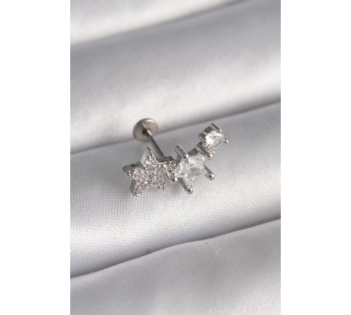 316L Çelik Gümüş Renk Zirkon Taşlı Yıldız Model Tragus Piercing - TJ-PR1339 316L Çelik Gümüş Renk Zirkon Taşlı Yıldız Model Tragus Piercing - TJ-PR1339