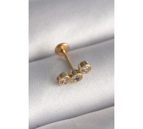 316L Çelik Gold Renk Zirkon Taşlı Tragus Piercing - TJ-PR1348 316L Çelik Gold Renk Zirkon Taşlı Tragus Piercing - TJ-PR1348