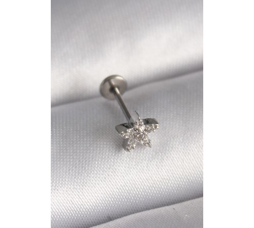316L Çelik Gümüş Renk Zirkon Taşlı Yıldız Model Tragus Piercing - TJ-PR1351 316L Çelik Gümüş Renk Zirkon Taşlı Yıldız Model Tragus Piercing - TJ-PR1351