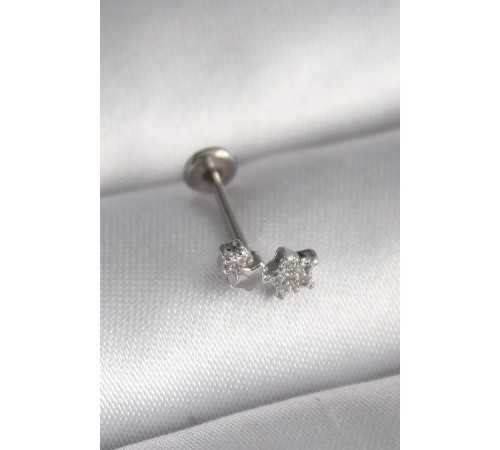 316L Çelik Gümüş Renk Zirkon Taşlı Yıldız Model Tragus Piercing - TJ-PR1353 316L Çelik Gümüş Renk Zirkon Taşlı Yıldız Model Tragus Piercing - TJ-PR1353
