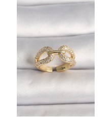 Pirinç Gold Renk Ayarlanabilir Zirkon Taşlı Kadın Yüzük - TJ-BYK3597