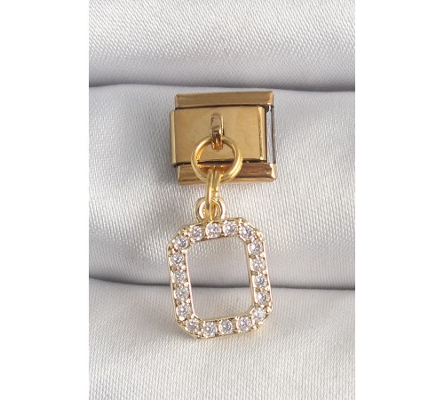 316L Çelik Gold Renk Sallantı Kare Zirkon Taşlı Nomination Charm - TJ-BC1350 316L Çelik Gold Renk Sallantı Kare Zirkon Taşlı Nomination Charm - TJ-BC1350