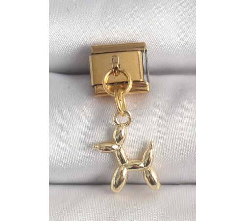 316L Çelik Gold Renk Sallantı Balan Köpek Model Nomination Charm - TJ-BC1366 316L Çelik Gold Renk Sallantı Balan Köpek Model Nomination Charm - TJ-BC1366
