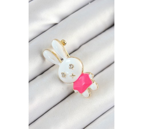 Zirkon Taş Detaylı Beyaz Ve Pembe 3D Tavşan Figürlü Kadın Broş - TJ-BR436 Zirkon Taş Detaylı Beyaz Ve Pembe 3D Tavşan Figürlü Kadın Broş - TJ-BR436