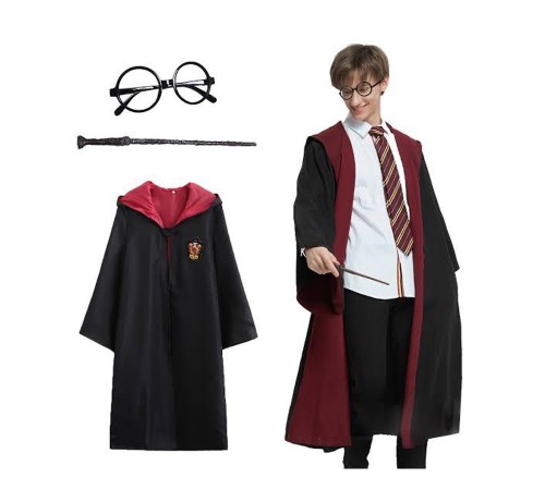 Harry Potter Gryffindor Kapişonlu Çocuk Kostüm + Asa + Gözlük Seti 11-12 Yaş Harry Potter Gryffindor Kapişonlu Çocuk Kostüm + Asa + Gözlük Seti 11-12 Yaş