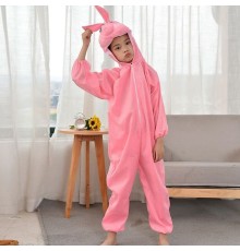 Çocuk Tavşan Kostümü Pembe Renk 6-7 Yaş 120 cm