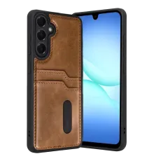 Samsung Galaxy A57 5G Sara Kartvizitli Deri Kılıf - Taba