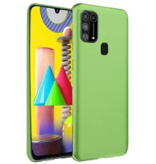 Samsung Galaxy M31 Kılıf Nano içi Kadife Silikon - Yeşil