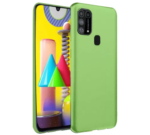 Samsung Galaxy M31 Kılıf Nano içi Kadife Silikon - Yeşil