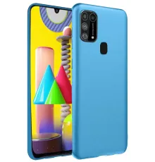 Samsung Galaxy M31 Kılıf Nano içi Kadife Silikon - Mavi