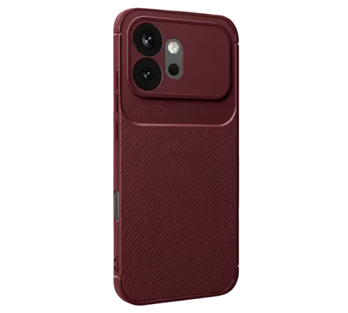 Huawei Honor 600 Auto Focus Karbon Kapak - Bordo