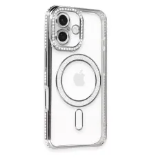 Apple iPhone 16 Kılıf Joke Simli Magneticsafe Kılıf - Gri