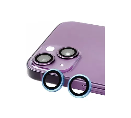 Apple iPhone 15 Raze Metal Kamera Lens - Mavi
