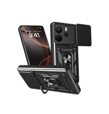 Redmi Note 14 4G Pars Lens Yüzüklü Silikon - Siyah