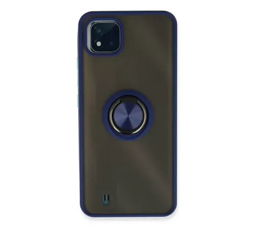 Realme C11 2021 Kılıf Montreal Yüzüklü Silikon Kapak - Lacivert